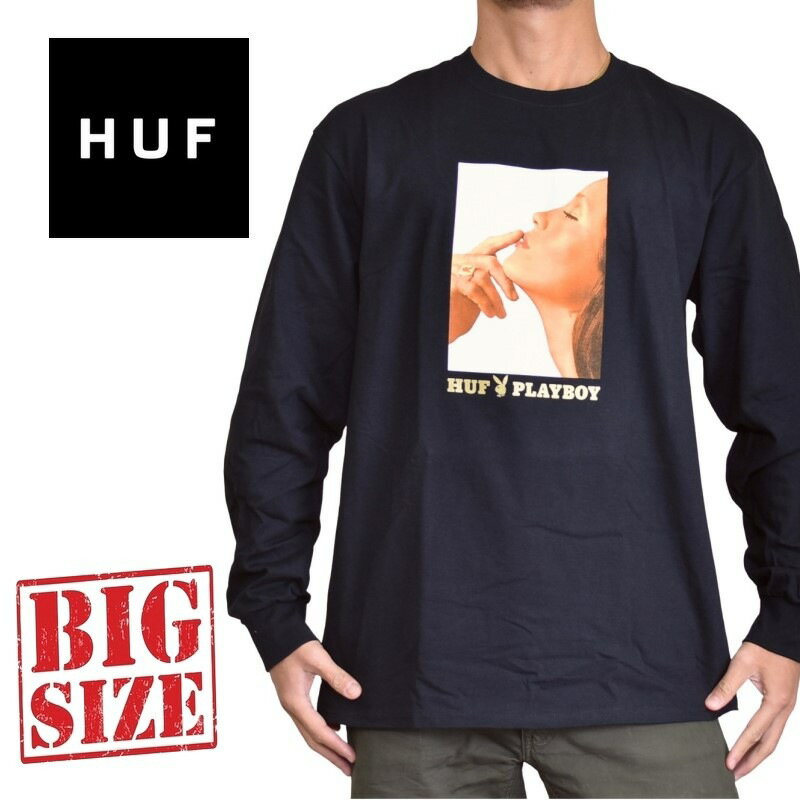 HUF ハフ PLAYBOY プレイボーイ LUST FOR LIFE 長袖Tシャツ ロンT 黒 ブラック XL XXL 大きいサイズ メンズ 1