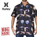 Hurley n[[ Vc  MNV[ F OUTER SPACE DEEP SPACE AOP SS BUTTON UP TOP XXL 傫TCY Y y