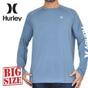 大きいサイズ メンズ Hurley ハーレー アームロゴ 長袖 ラッシュガード Tシャツ 紫外線対策 水着 スイムウエア USAモデル ICON LS RASHGUARD XL XXL