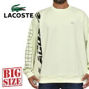 ラコステ LACOSTE クルーネック スウェットシャツ カットソー トレーナー Loose Fit Two-Ply Pique Sweatshirt XXL XXXL XXXXL 大きいサイズ メンズ あす楽