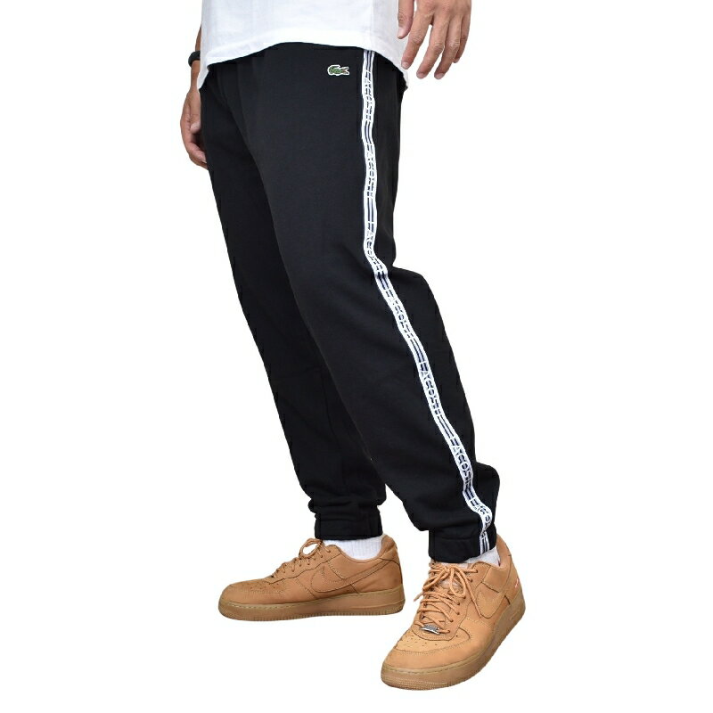 大きいサイズ メンズ LACOSTE ラコステ LOGO STRIPE JOGGERS スウェット パンツ サイドロゴ ブラック 黒 ブラウン 茶色 XXL XXXL XXXXL