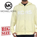 MK MICHAEL KORS マイケルコース 長袖 フード フーディー スウェット パーカー フェルトロゴ XXL 大きいサイズ メンズ あす楽