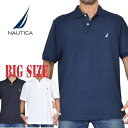 NAUTICA ノーティカ ノーチカ ポロシャツ 半袖 鹿の子 ワンポイント 黒 ネイビー XL XXL XXXL 大きいサイズ メンズ