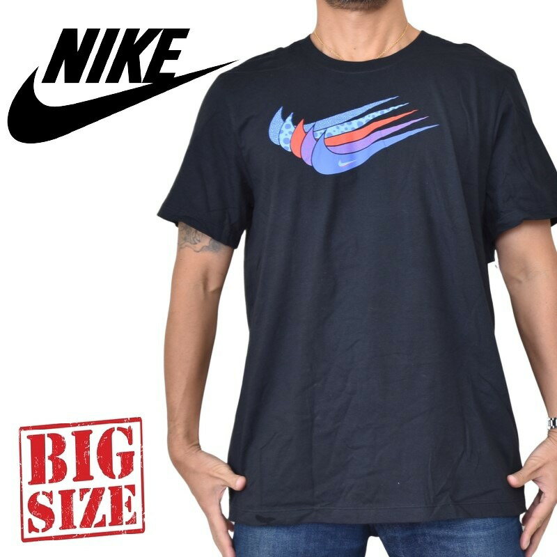 大きいサイズ メンズ NIKE ナイキ ロゴプリント 半袖Tシャツ 黒 ブラック XL XXL XXXL