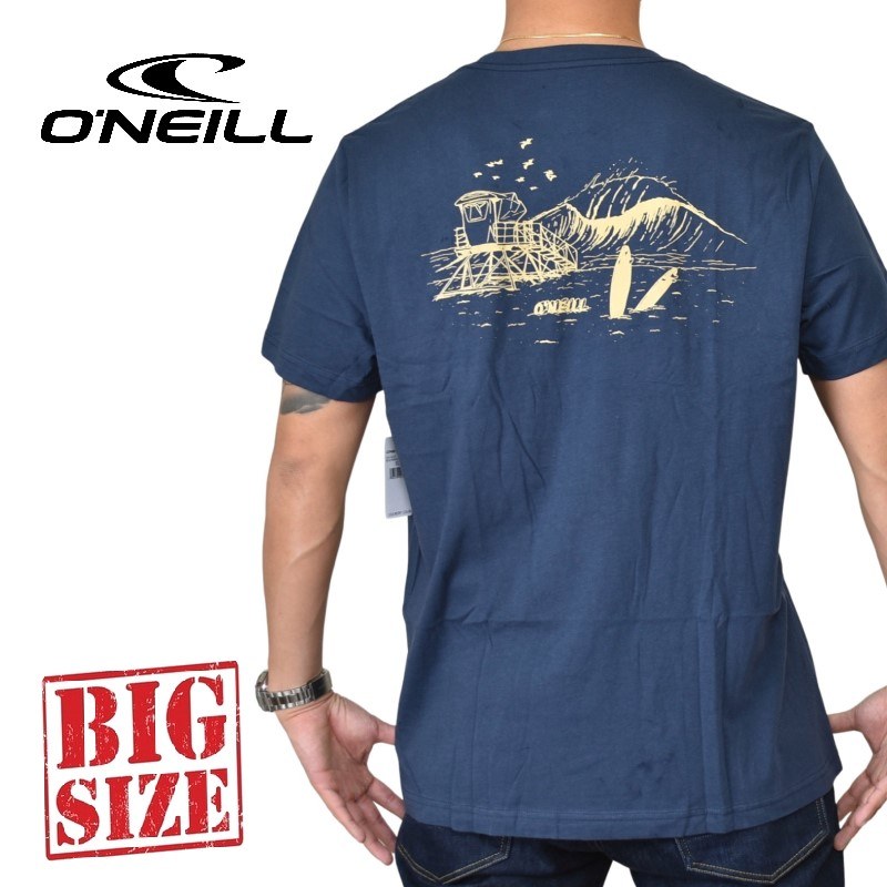 O'Neill オニール 半袖Tシャツ バックプリント ネイビー STANDARD FIT USAモデル XL XXL 大きいサイズ メンズ
