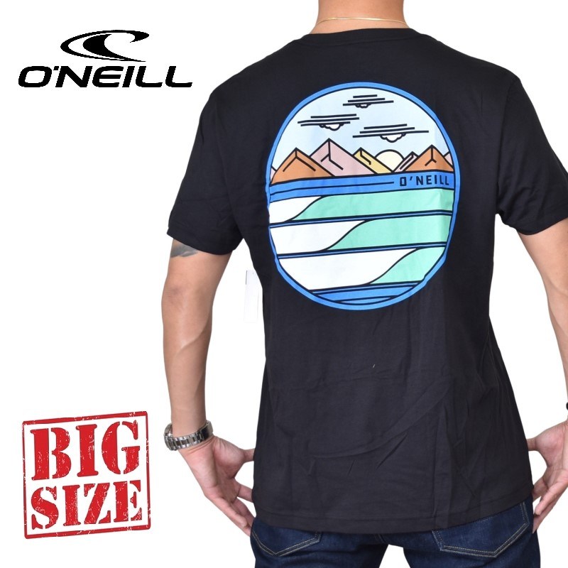 O'Neill オニール 半袖Tシャツ バックプリント 黒 ブラック STANDARD FIT USAモデル XL XXL 大きいサイズ メンズ