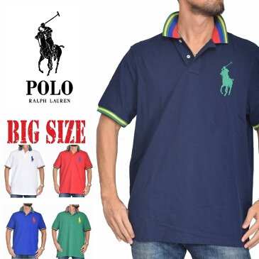 ポロラルフローレン POLO RALPH LAUREN ビッグポニー 鹿の子 半袖ポロシャツ classic fit ネイビー 白 赤 青 緑 XL XXL 大きいサイズ メンズ あす楽