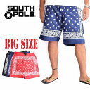 SOUTHPOLE サウスポール バンダナ総柄 サーフトランクス 水着 スイムボードショーツ XXL XXXL 大きいサイズ メンズ あす楽