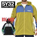 SY32 by SWEET YEARS XEB[gC[Y iCWPbg EBhu[J[ AE^[ Wbvt[fB[ RETRO COLOR NYLON ZIP HOODIE XXL XXXL XXXXL 傫TCY Y y