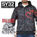 SY32 by SWEET YEARS スウィートイヤーズ 総柄 プリント スウェットジップパーカー フーディー PE PRINT SWEAT PARKA XXXL XXXXL 大きいサイズ メンズ あす楽