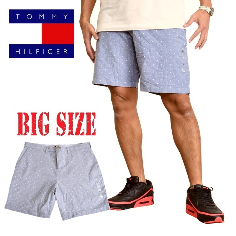 トミーヒルフィガー TOMMY HILFIGER 総柄 ドット ショーツ ハーフパンツ 9インチ 38 40 42 44インチ 大きいサイズ メンズ あす楽