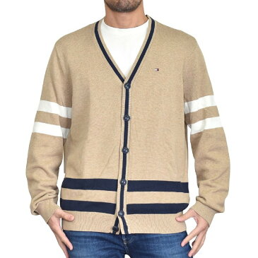 TOMMY HILFIGER トミーヒルフィガー カーディガン セーター ニット コットン 長袖 ワンポイント XL XXL XXXL 大きいサイズメンズ あす楽
