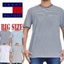 大きいサイズ メンズ TOMMY HILFIGER トミーヒルフィガー 半袖Tシャツ クルーネック ボーダー ポケット XL XXL 大きいサイズ メンズ