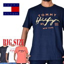 トミー ヒルフィガー Tシャツ メンズ 大きいサイズ メンズ TOMMY HILFIGER トミーヒルフィガー 半袖Tシャツ クルーネック 白 ホワイト ネイビー XL XXL