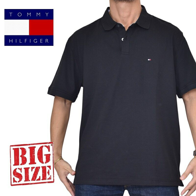大きいサイズメンズ トミーヒルフィガー TOMMY HILFIGER 半袖ポロシャツ ワンポイント刺繍 鹿の子 ストレッチ XXL