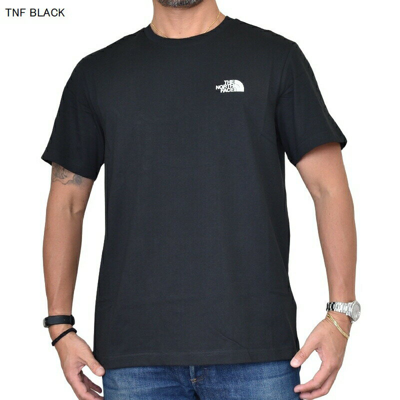 ノースフェイス 半袖 ロゴプリント Tシャツ Simple Dome ワンポイント EUライン 海外モデル 黒 白 XL XXL 大きいサイズ メンズ [M便 1/1]