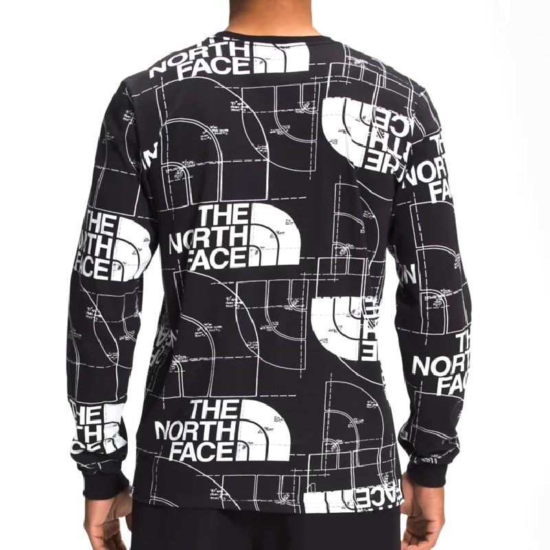 ノースフェイス ロンT 長袖 Tシャツ 総柄 XL XXL USAモデル Half Dome AOP Long Sleeve Tee THE NORTH FACE大きいサイズ メンズ [M便 1/1]