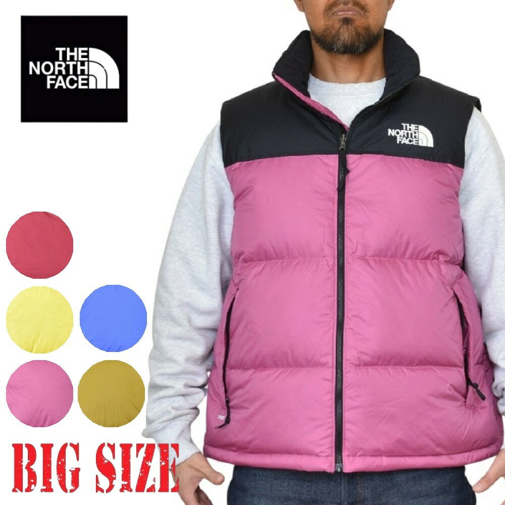 ノースフェイス 大きいサイズ メンズ ダウンベスト アウター ヌプシ 1996 Nuptse Vest XL XXL USAモデル THE NORTH FACE あす楽