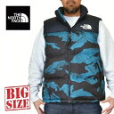 ノースフェイス 大きいサイズ メンズ ダウンベスト アウター ヌプシ PRINTED 1996 Nuptse Vest XL XXL USAモデル THE NORTH FACE あす楽