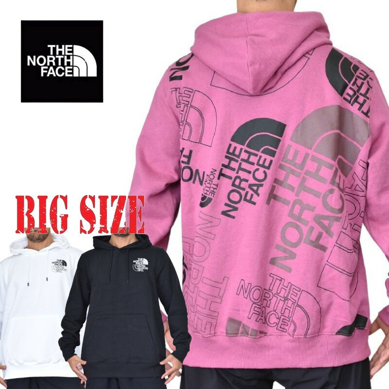 ノースフェイス 大きいサイズ メンズ プルオーバー パーカー 裏起毛 スウェット フーディー ピンクレッド GRAPHIC INJECTION HOODIE XL XXL USAモデル THE NORTH FACE あす楽