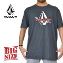 大きいサイズ メンズ VOLCOM ボルコム 半袖Tシャツ プリント ヘザーブラック USAモデル XXL