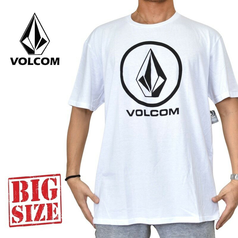 大きいサイズ メンズ VOLCOM ボルコム 半袖プリント Tシャツ 白 ホワイト USAモデル XXL