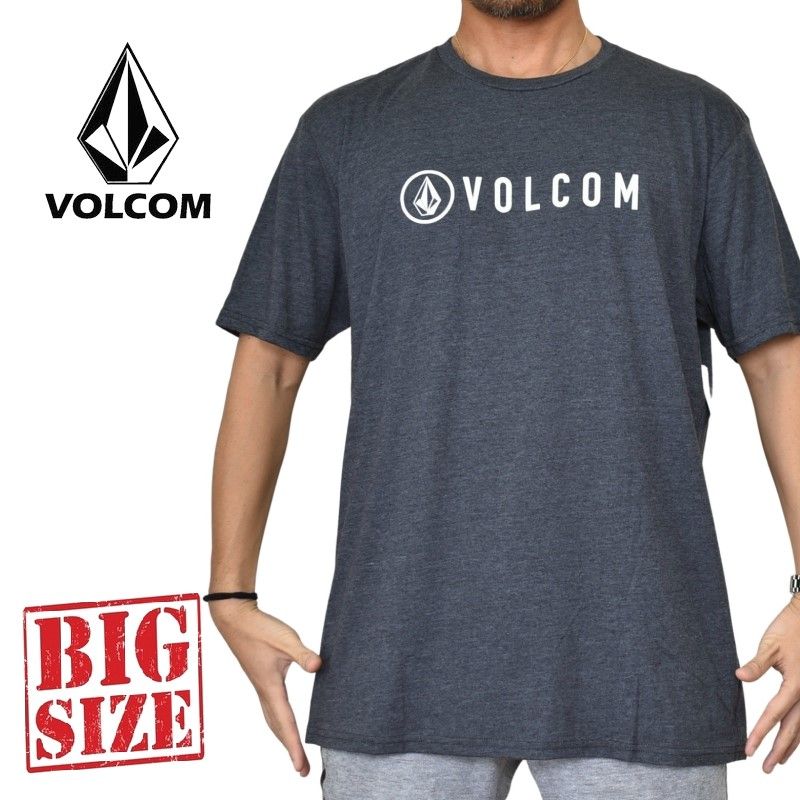 大きいサイズ メンズ VOLCOM ボルコム 半袖Tシャツ プリント ヘザーブラック USAモデル XXL