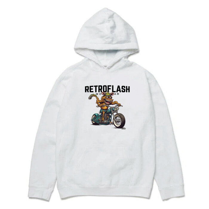 【RETROFLASH レトロフラッシュ】トータルテンボスのSUSHI☆BOYS着用 フーデッド 長袖 パーカー 裏起毛【BROWN MONSTER】dr2010