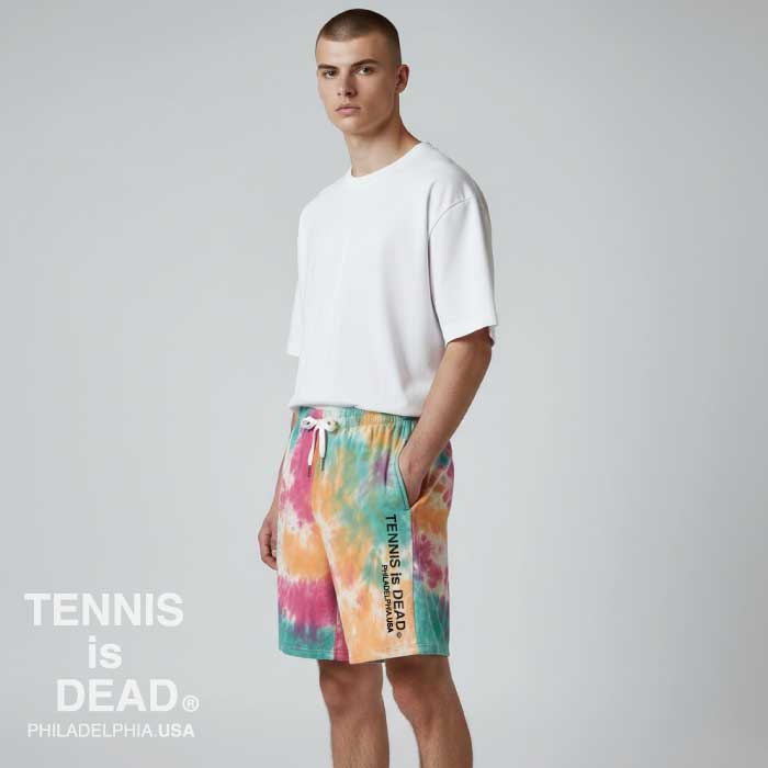 【TENNIS is DEAD USA】メンズ タイダイ スウェット ハーフ パンツ テニスイズデッド AUSTIN (オーステ..