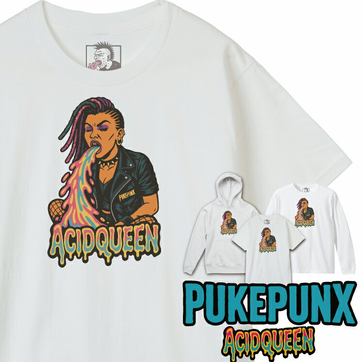 Rakuten - 【PUKEPUNX プークパンクス】グラフィック Tシャツ ロンT パーカー 新ブランド pp-012メンズ レディース ジュニア【ACIDQUEEN】