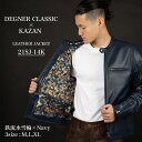 デグナー DEGNER【公式】金襴織物 レザージャケット 21SJ-14K メンズ 鉄流水雪輪 ネイビー 和柄【無料ラッピング】