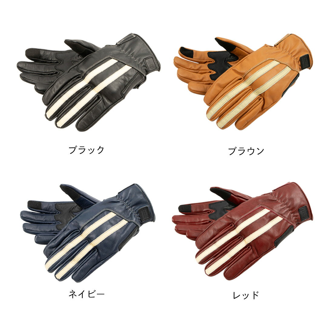 デグナー 【公式】 メンズ レザーグローブ TG-112 ブラック/ブラウン/ネイビー/レ...
