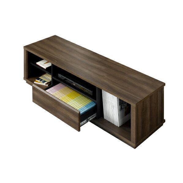 朝日木材 AS-DW1350　55V型対応 テレビ台 DWシリーズ ウォールナット木目 [ASDW1350]※配送設置：最寄のエディオン商品センターよりお伺い致します。[※サービスエリア外は別途配送手数料が掛かります]