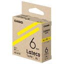 （m在庫あり）カシオ XB-6YW　Lateco専用テープ(黒文字/6mm幅) 黄テープ [XB6YW]
