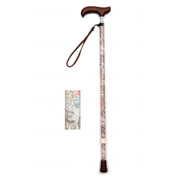 ウェルファン 夢ライフステッキ スリムネック伸縮スリムタイプ (柄) ペールフラワー (9734) 杖 ※メーカ..
