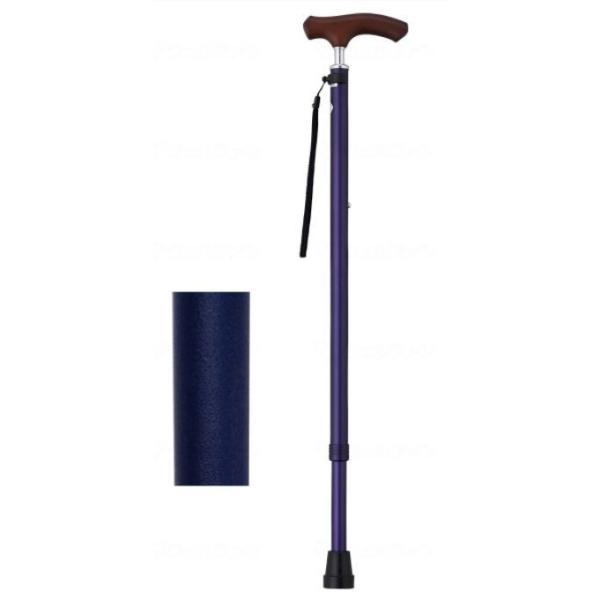 ウェルファン 夢ライフステッキ スリムネック伸縮ベーシックタイプ (無地) ネイビー (9732) 杖 ※メーカー (ウェルファン) 直送 (介護用品)