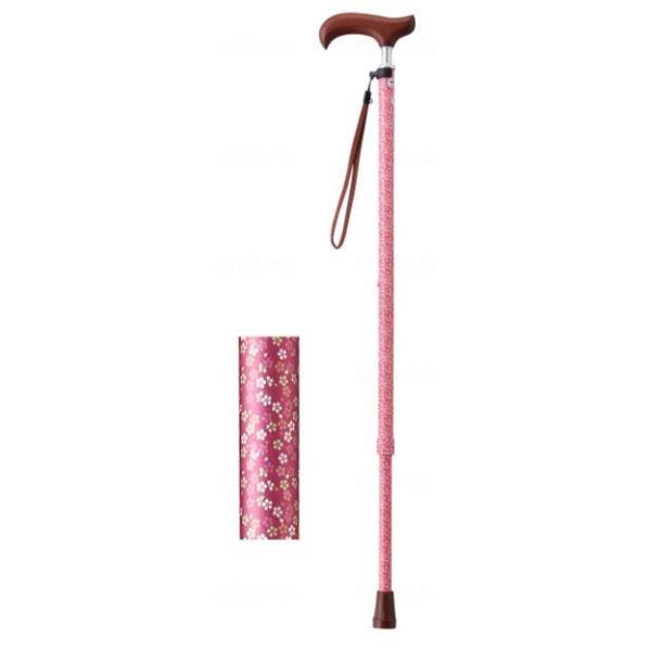 ウェルファン 夢ライフステッキ スリムネック伸縮スリムタイプ (柄) 小花ちりめん (9734) 杖 ※メーカー..