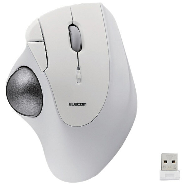 エレコム 2.4GHz無線トラックボール IST 5ボタン ベアリングモデル ホワイト M-IT11DRWH (納期目安1-2..