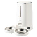 エレコム ペット用タイマー式自動給餌器 2皿タイプ PET-AF04WH ホワイト PETAF04WH (納期目安3週間~) ワンちゃん ネコちゃん 餌やり