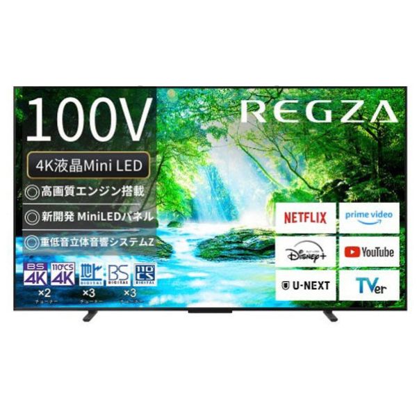 TVS REGZA 100V型4K対応液晶テレビ ブラック 100Z770N ※配送エリア内送料標準設置無料