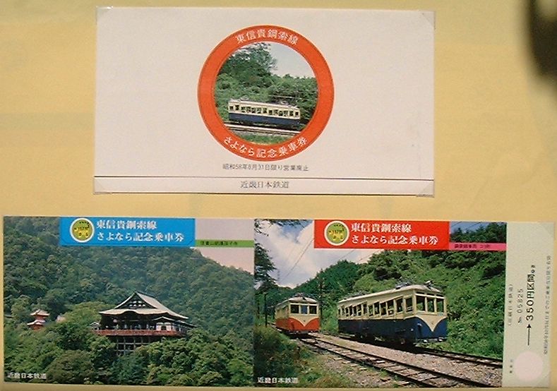 【中古】近畿日本鉄道 東信貴鋼索線 さよなら記念乗車券　昭和58年8月31日営業廃止