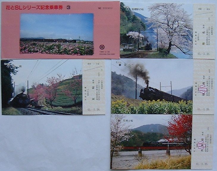 【中古】大井川鉄道 花とSLシリーズ記念乗車券3