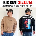 メンズ 大きいサイズ スウェット トレーナー 3L 4L XXL XXXL ガールズプリント 黒 ブラック ベージュ キングサイズ ビックシルエット カジュアル 裏毛 インナー 大人 30代 40代 50代 ゆったり ルーズ アメカジ ストリート