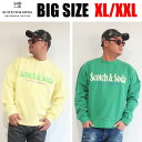 SCOTCH＆SODA 大きいサイズ メンズ ブランド レディース ブランド スウェット トレーナー ユニセックス XL XXL 2L 3L レッド イエロー グリーン ロゴ プリント 秋 冬 春 大人 30代 40代 50代 282-53819 Garment-dyed graphic sweater