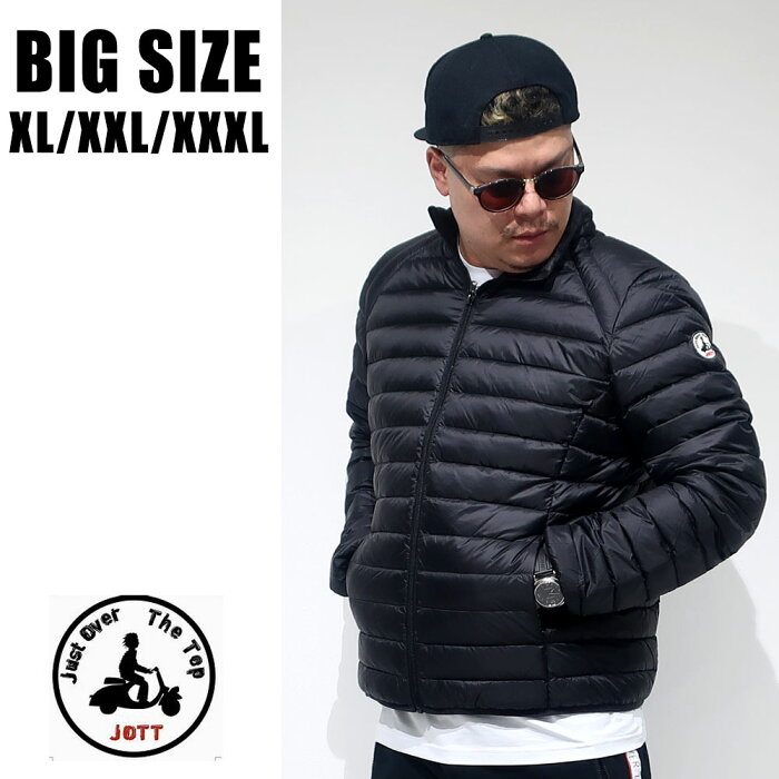 大きいサイズ メンズ ブランド アウター ダウン XL XXL XXXL XXXXL 2L 3L 4L 5L 黒 ブラック ダウンジャケット 防風 防寒 軽量 アメカジ ストリート 国内正規品 ジョット Just Over The Top 3900-MAT J999 大人 30代 40代 50代