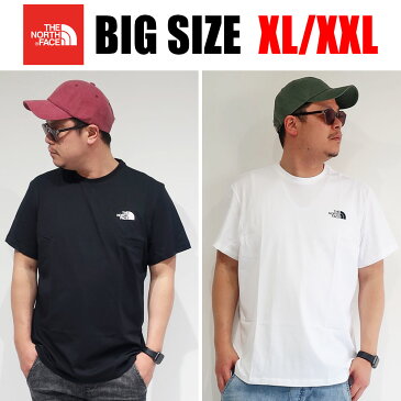 THE NORTH FACE ノースフェイス メンズ 大きいサイズ Tシャツ ブランド 半袖 XL XXL 2L 3L 4L 白 ホワイト ブラック チャコール 新作 トレッキング アウトドア シンプルロゴ Uネック 丸襟 丸首 カットソー 大人 30代 40代 50代