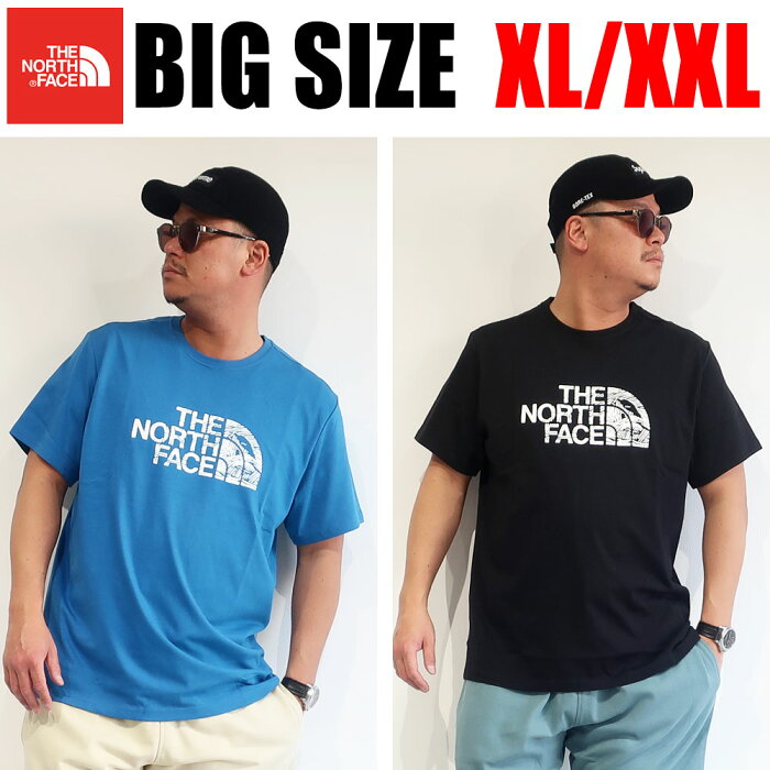 THE NORTH FACE ノースフェイス メンズ 大きいサイズ Tシャツ ブランド 半袖 XL XXL 2L 3L 4L 白 ホワイト ブルー 新作 トレッキング アウトドア シンプルロゴ Uネック 丸襟 丸首 カットソー 大人 30代 40代 50代 NF00A3G1