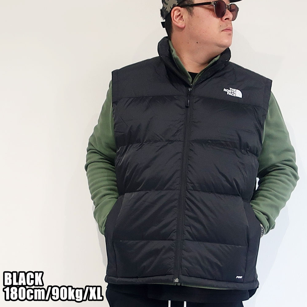 THE NORTH FACE ノースフェイス メンズ 大きいサイズ ダウン ベスト 90% フェザー 10% アウター ディアブロ DIABLO DOWN VEST ブランド 長袖 XL XXL 2L 3L 4L ブラック 新作 トレッキング アウトドア ハーフドーム フード 大人 30代 40代 50代