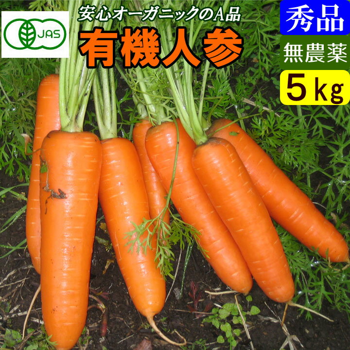 【 有機JAS にんじん 5kg 】 無農薬 人参 秀品 5kg オーガニック 正品 まとめ買い 送料無料