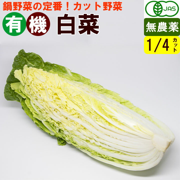 有機 白菜 1/4カット 300g オーガニック 鍋野菜 冬野菜 ハクサイ 無農薬